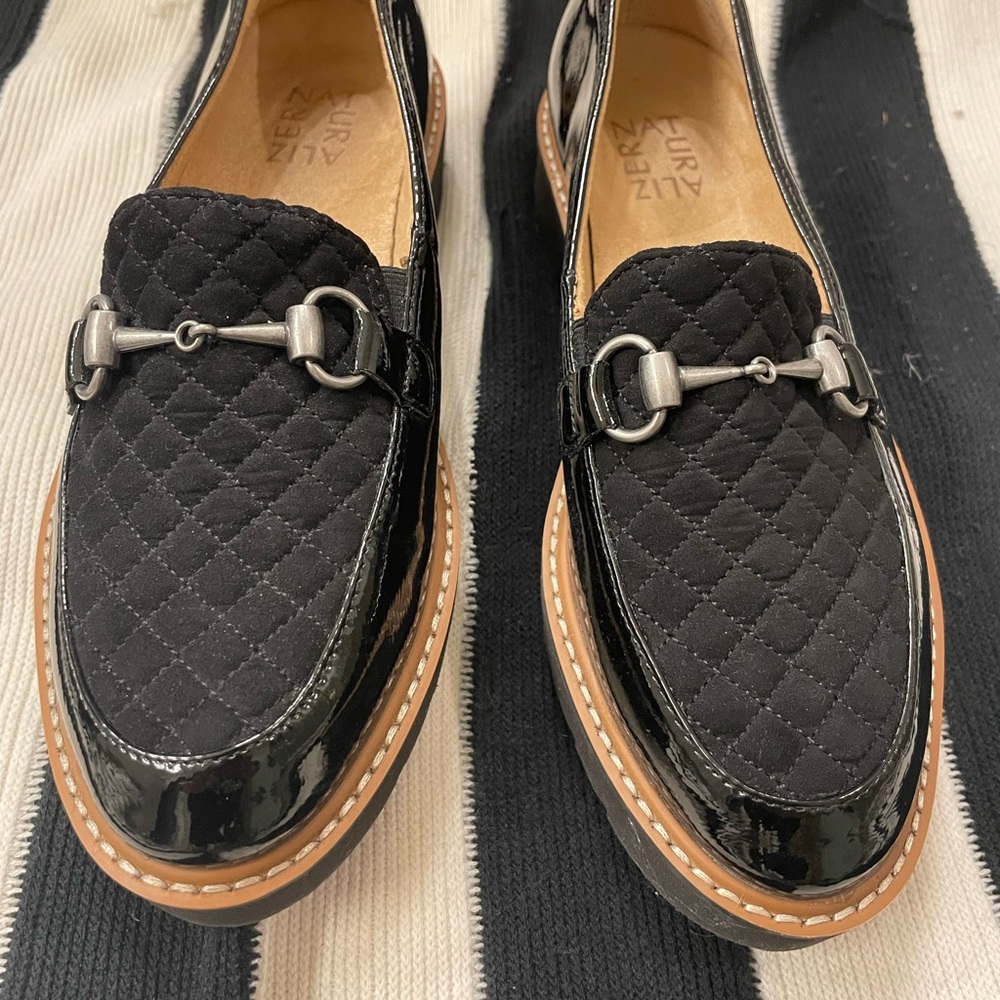 New Naturalizer Black Patent & Quilted Loafers